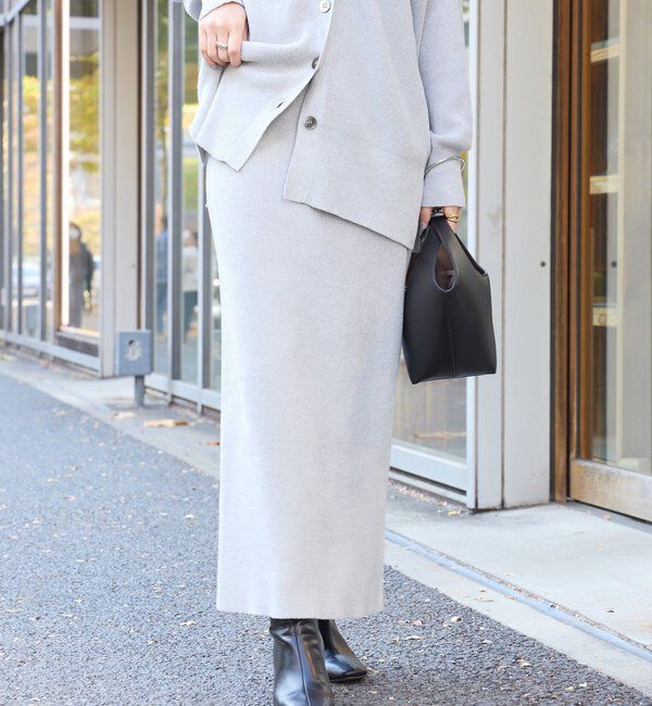  「【セットアップ対象】ラメモールニットタイトスカート」|スカート|ライトグレー