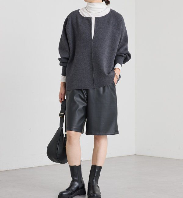  「【抜け感◎】キーネッククッションニット」|ニット・セーター|