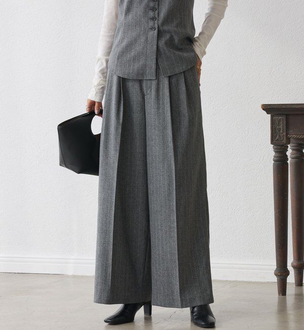  「【セットアップ対応可】ウーリーツイル2タックパンツ」|チノ|