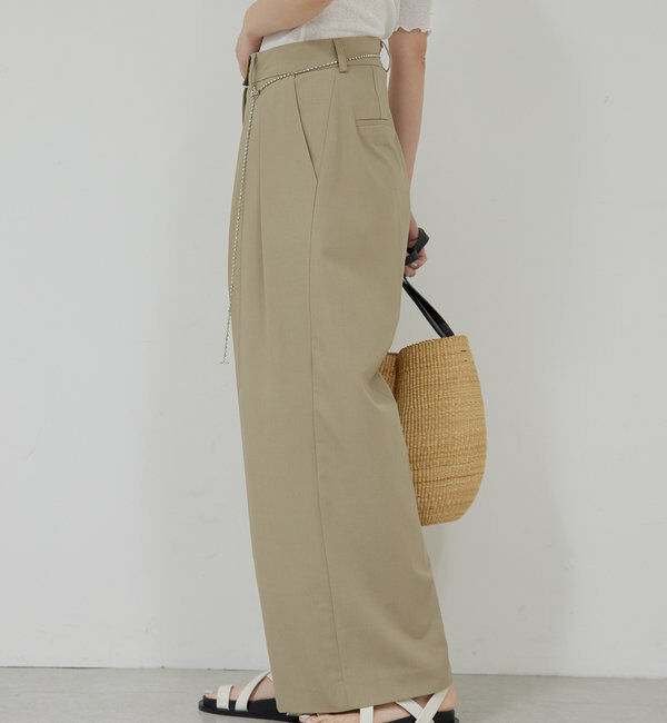  「【新色BR登場/セットアップ対応】ダブルタックパンツ」|スラックス|