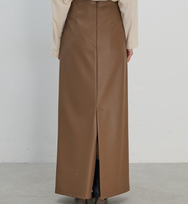  「フェイクレザータイトスカート」|スカート|