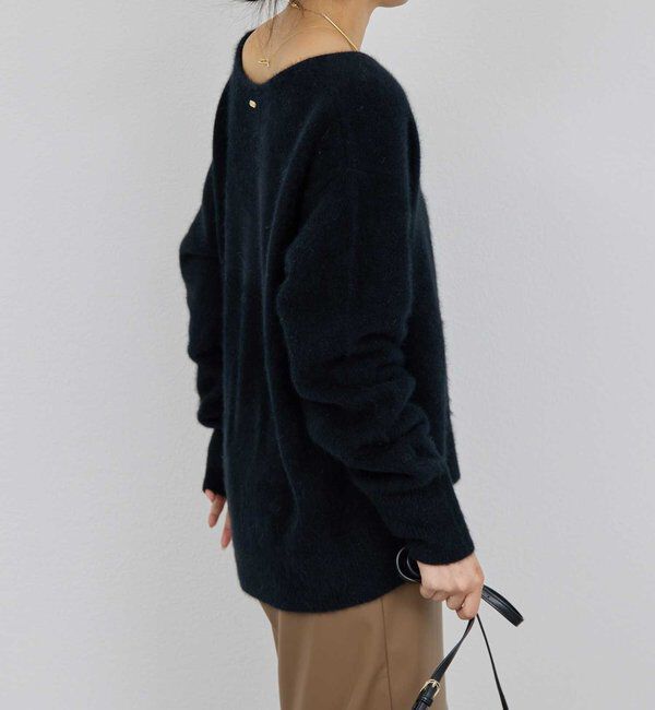  「【デコルテ美人ニット】ファーウールキーネックニット」|ニット・セーター|