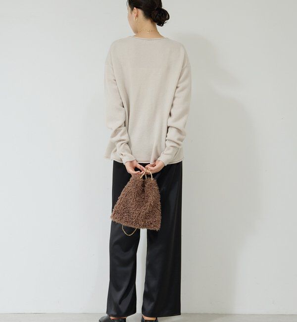  「ワイドドロストサテンパンツ」|チノ|