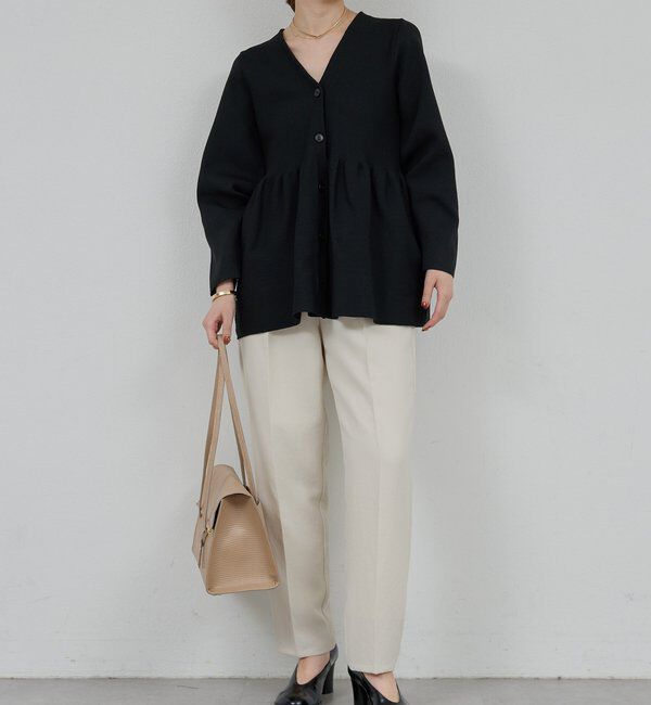  「【シワになりにくい】ジャージーテーパードパンツ」|チノ|