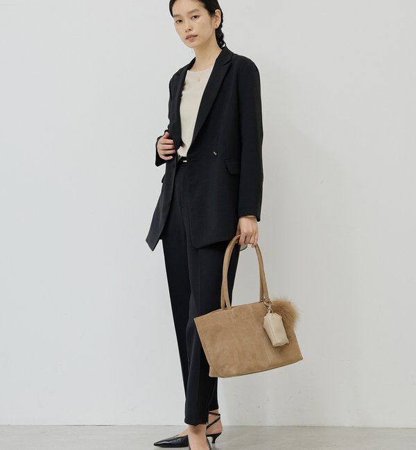  「【シワになりにくい】ジャージーテーパードパンツ」|チノ|