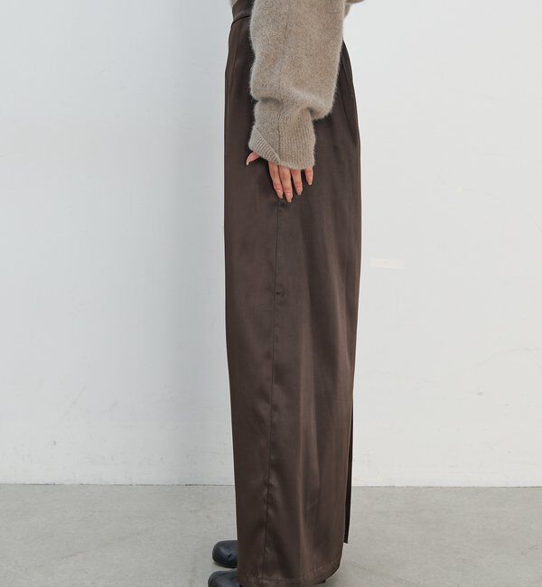  「【手洗い可能】ストレッチサテンタイトスカート」|スカート|