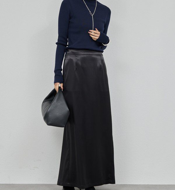  「【手洗い可能】ストレッチサテンタイトスカート」|スカート|
