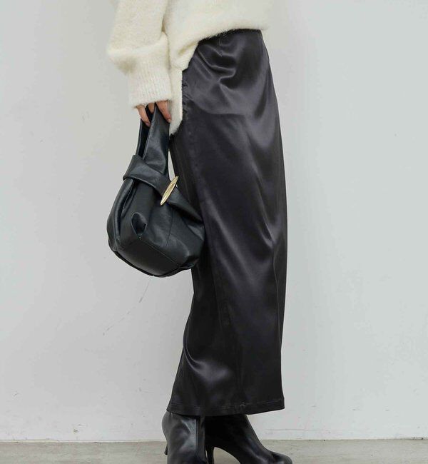  「【手洗い可能】ストレッチサテンタイトスカート」|スカート|