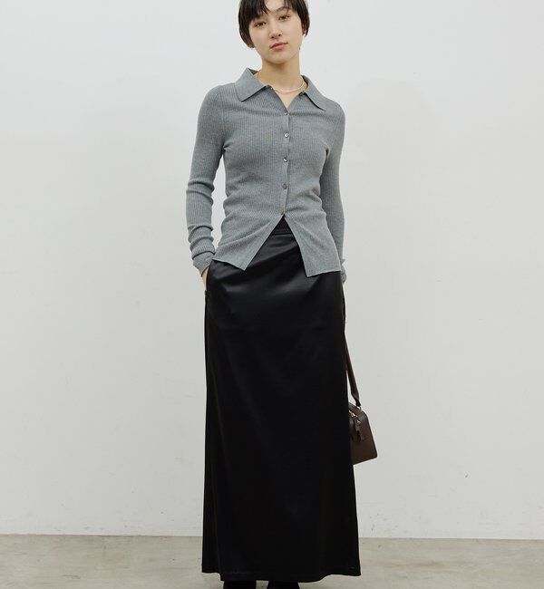  「【手洗い可能】ストレッチサテンタイトスカート」|スカート|