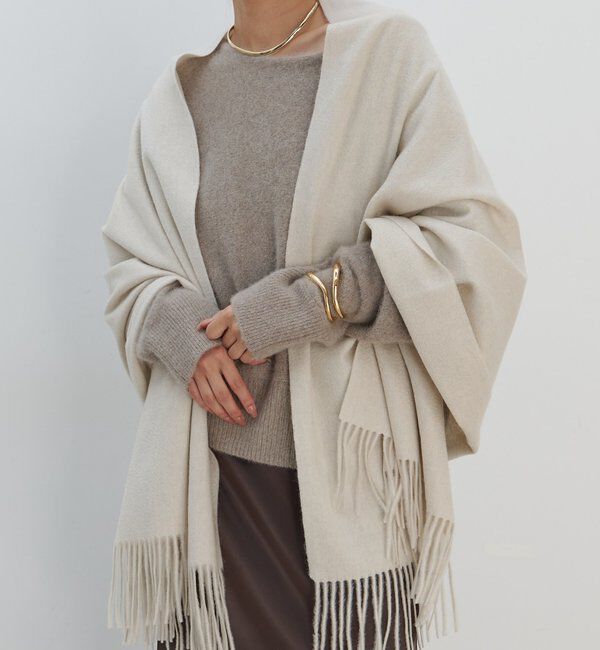  「ベーシックカシミヤストール」|マフラー|オフホワイト