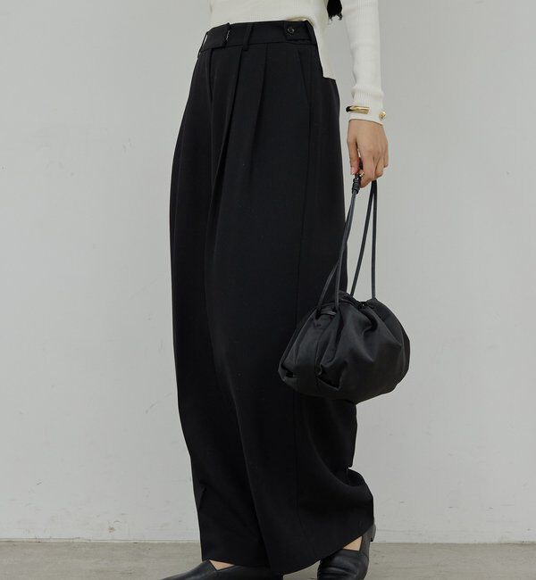  「【SACHIKOコラボ】2タックワイドパンツ」|チノ|ブラック