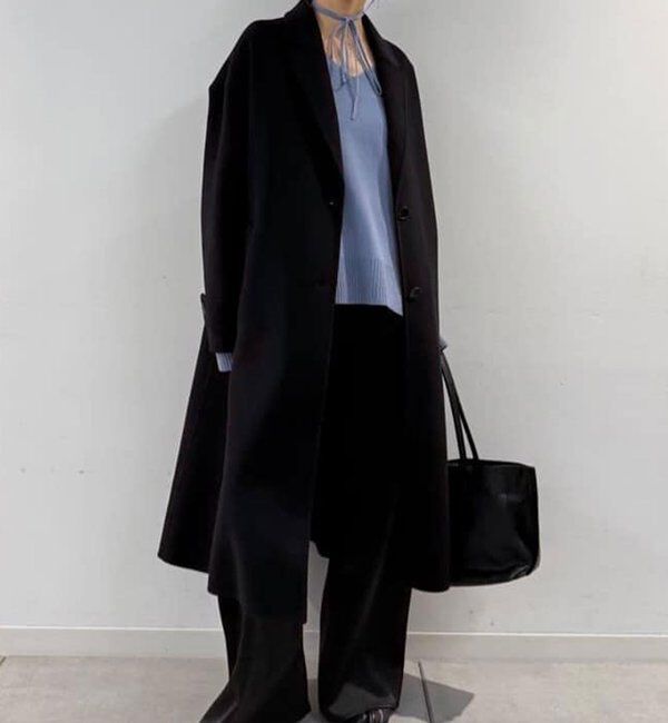  「【CHIKAコラボ】【着やせ&times;時短おしゃれ】タイ付き総針Vネックニット」|ニット・セーター|