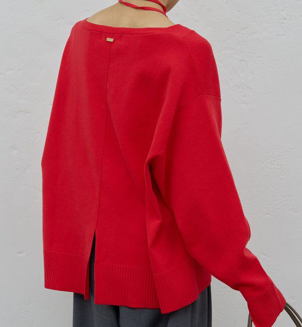  「【CHIKAコラボ】【着やせ&times;時短おしゃれ】タイ付き総針Vネックニット」|ニット・セーター|