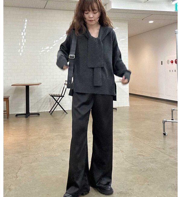  「【脱マンネリニット】【MANAKAコラボ】フードセットニット」|ニット・セーター|