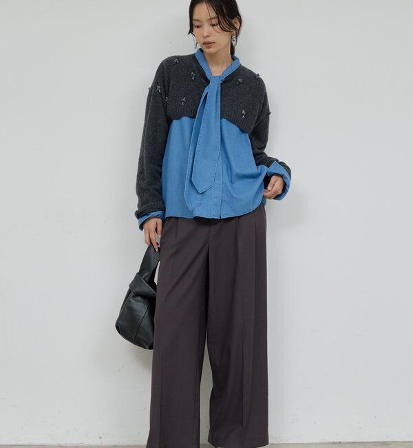  「【25th記念アイテム】ビジューショートVニット」|ニット・セーター|