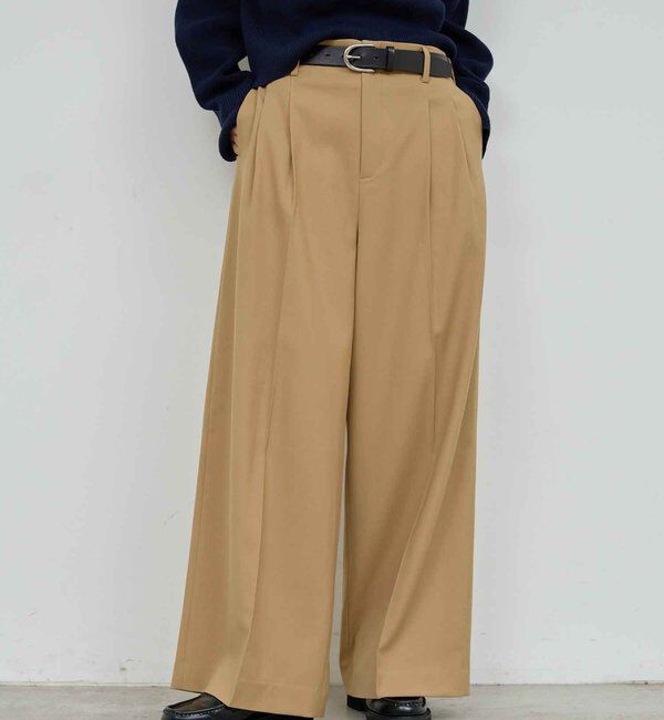  「ベルトレスタックワイドパンツ」|チノ|