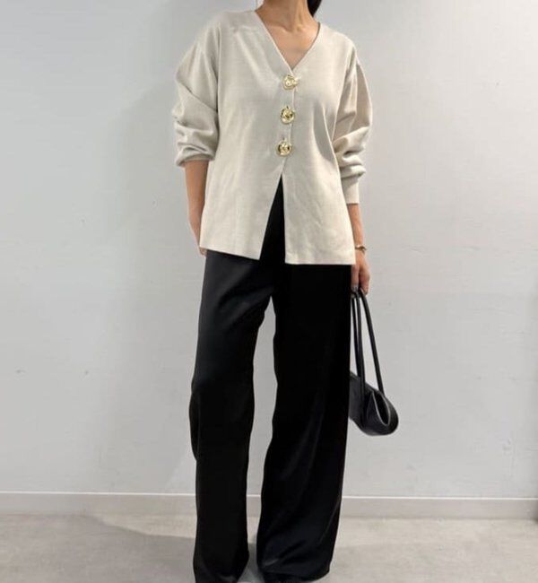  「ビジューVネックカーディガン」|ニット・セーター|