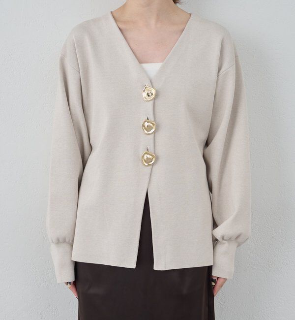  「ビジューVネックカーディガン」|ニット・セーター|