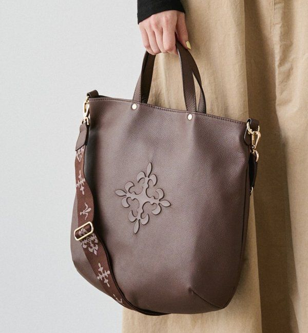  「エンボスモノグラム 2WAYトートバッグ」|トートバッグ|ダークブラウン