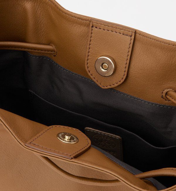  「【再値下げ】レザー巾着バケットバッグ」|ショルダー・メッセンジャー|