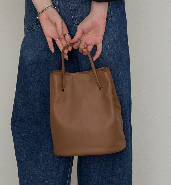  「【再値下げ】レザー巾着バケットバッグ」|ショルダー・メッセンジャー|