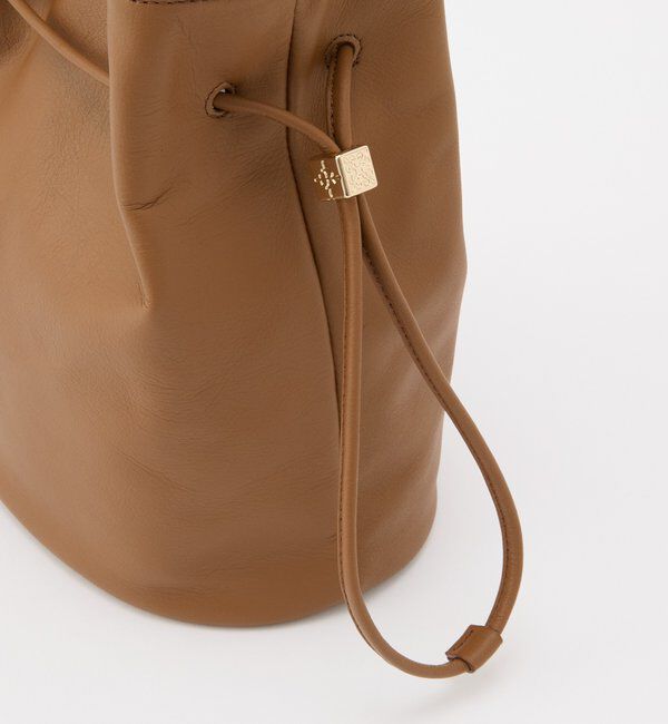  「【再値下げ】レザー巾着バケットバッグ」|ショルダー・メッセンジャー|