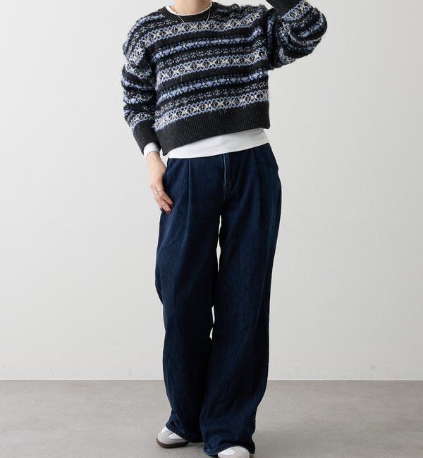  「【再値下げ】フェアアイルクロップドニット」|ニット・セーター|