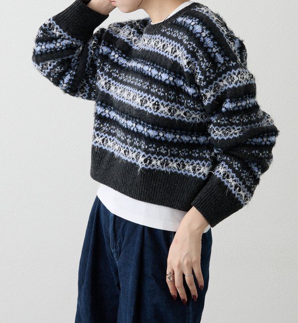  「【再値下げ】フェアアイルクロップドニット」|ニット・セーター|