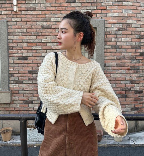  「ポコポコニットカーディガン」|カーディガン|