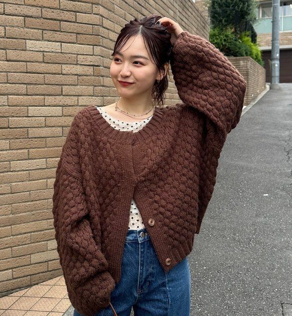  「ポコポコニットカーディガン」|カーディガン|