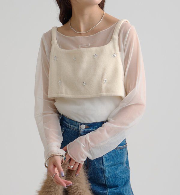  「ウールライク ビジュービスチェ」|シャツ・ブラウス|