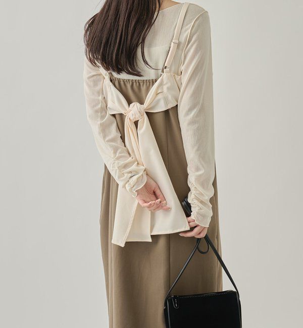  「ギャザービスチェSETワンピース」|ワンピース|