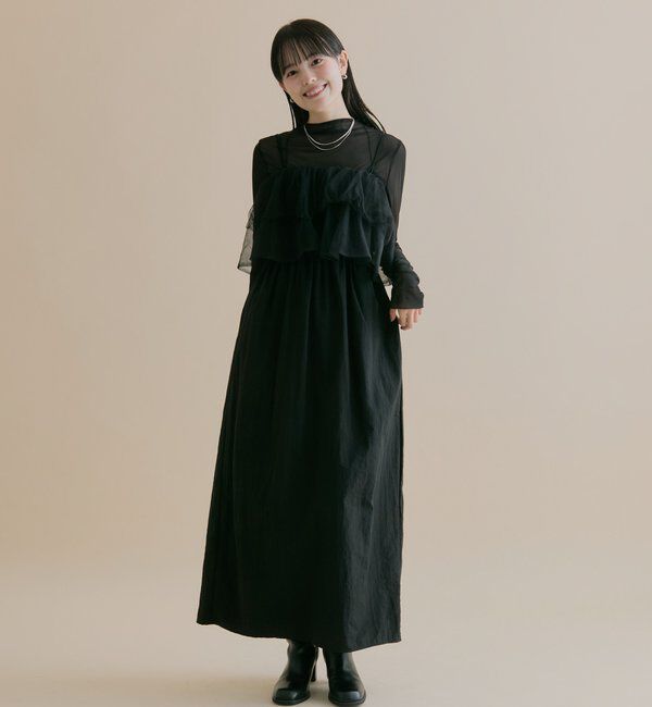  「[森川企画]チュールキャミワンピースSET」|その他|ブラック