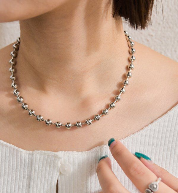  「ボールチェーンネックレス」|リング|シルバー