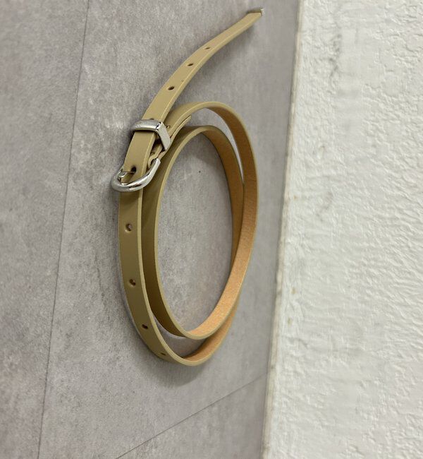  「【GALENA/ガレナ】ミニバックルベルト」|ベルト|ベージュ