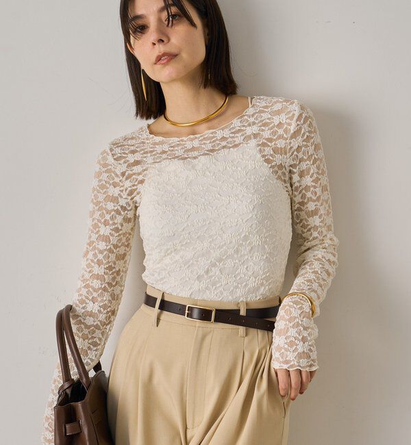  「カットレースプルオーバー」|Tシャツ・カットソー|アイボリー