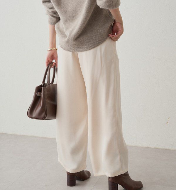  「ワイドベルトサテンパンツ 2nd」|チノ|