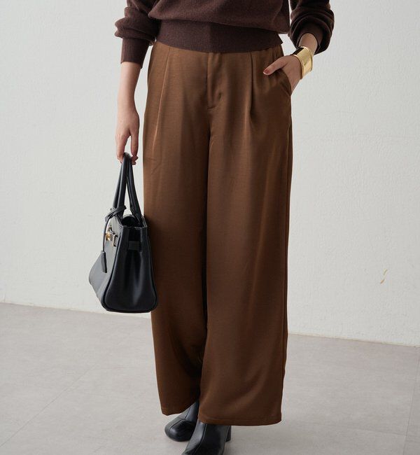  「ワイドベルトサテンパンツ 2nd」|チノ|