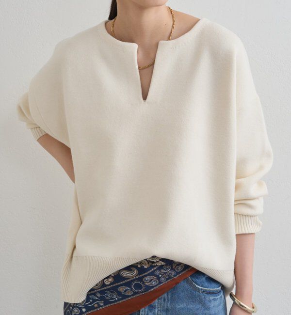  「【@_shirabe.s_コラボ】スウェットライクスキッパーニット」|ニット・セーター|