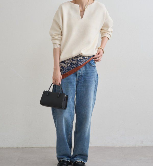  「【@_shirabe.s_コラボ】スウェットライクスキッパーニット」|ニット・セーター|