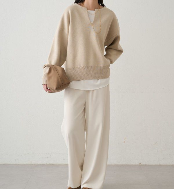  「【@_shirabe.s_コラボ】スウェットライクスキッパーニット」|ニット・セーター|