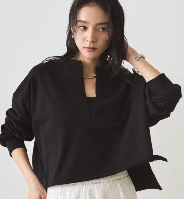  「スキッパーショートスウェット」|Tシャツ・カットソー|ブラック