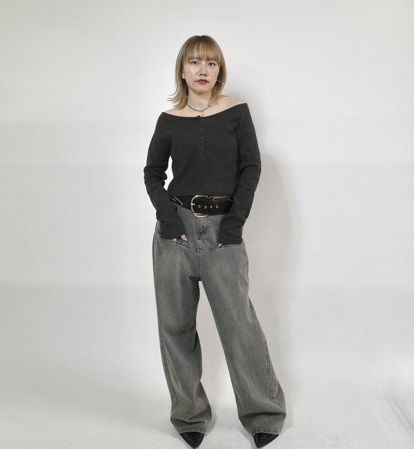  「SLASH POCKET BLAST WIDE DENIM」|デニム|