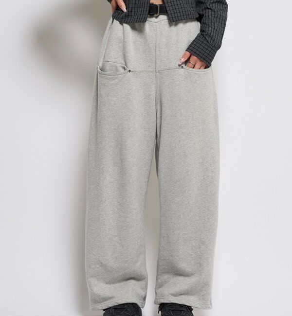  「【低身長・高身長対応】SLASH POCKET SWEAT EASY PANTS」|チノ|