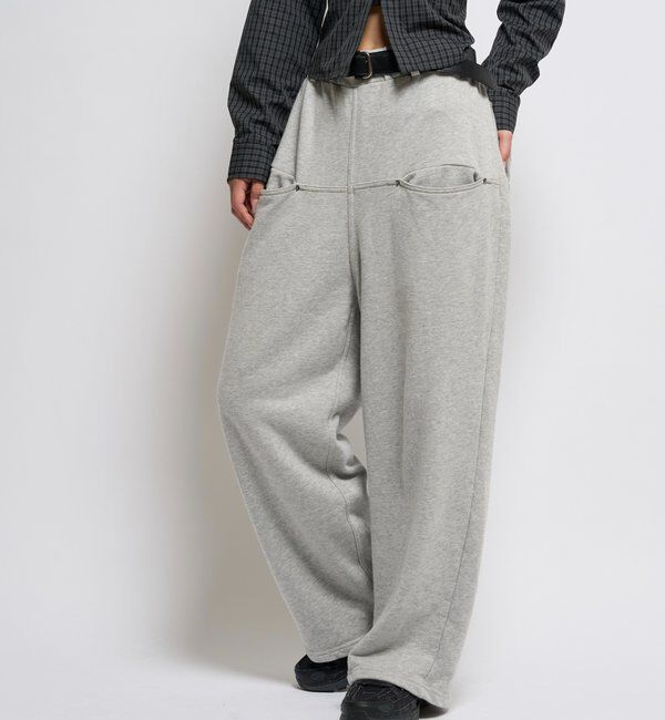  「【低身長・高身長対応】SLASH POCKET SWEAT EASY PANTS」|チノ|