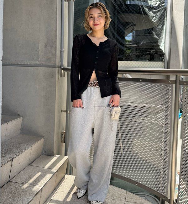  「【低身長・高身長対応】SLASH POCKET SWEAT EASY PANTS」|チノ|