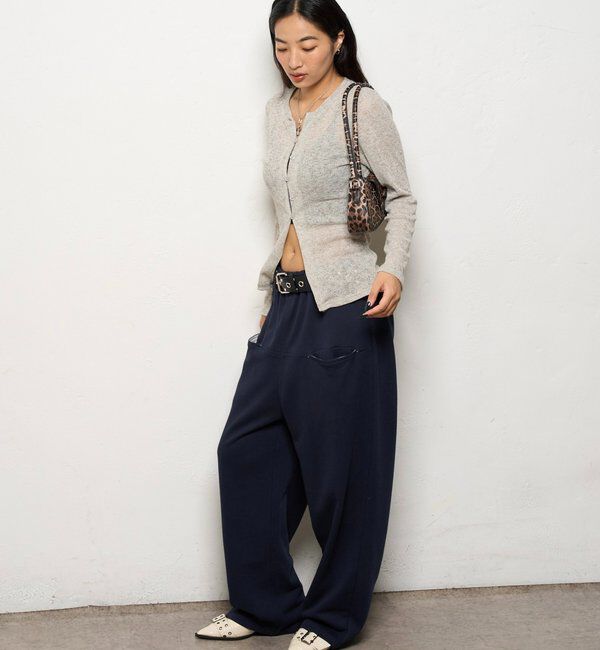  「【低身長・高身長対応】SLASH POCKET SWEAT EASY PANTS」|チノ|