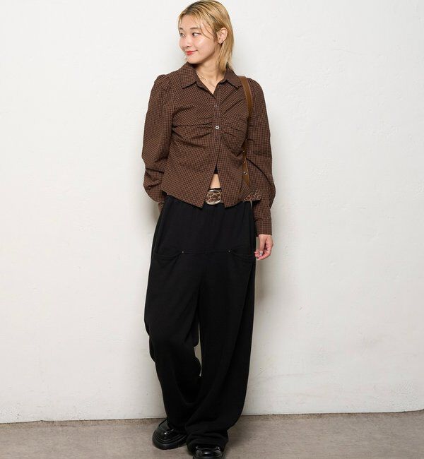  「【低身長・高身長対応】SLASH POCKET SWEAT EASY PANTS」|チノ|