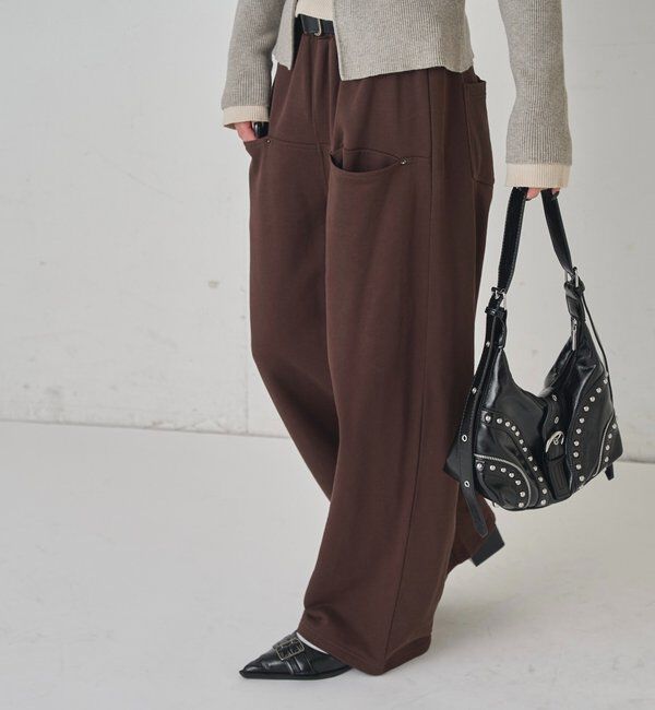  「【低身長・高身長対応】SLASH POCKET SWEAT EASY PANTS」|チノ|