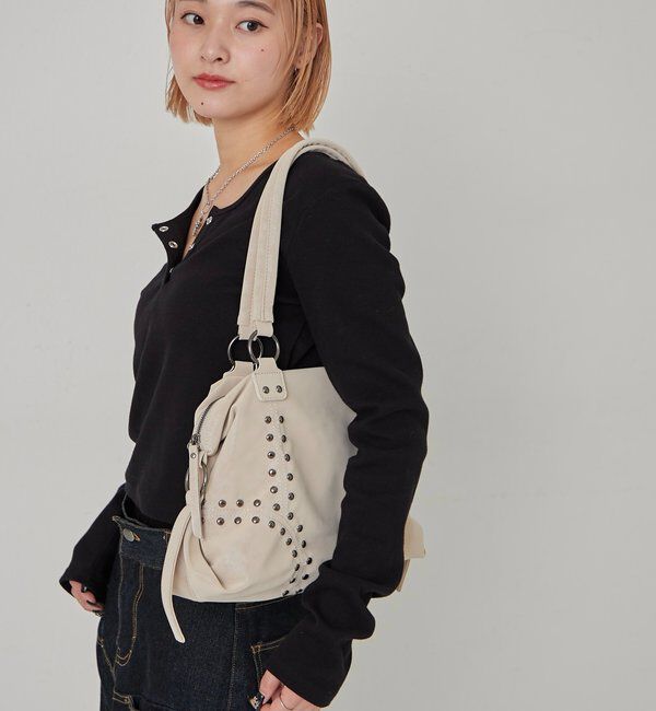  「STUDDED SHOULDER BAG/スタッズショルダーバッグ」|トートバッグ|